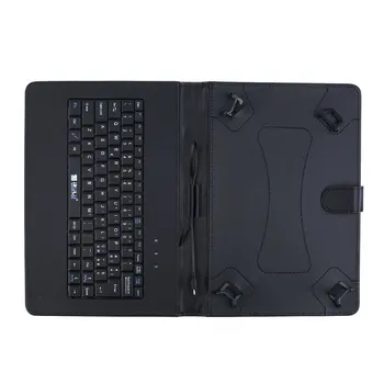 Keyboard case for tablet PU Leather Black USB interface Scratches Magnet flap closure Universal Keyboard And Case
Keyboard case for tablet PU Leather Black USB interface Scratches Magnet flap closure Universal Keyboard And Case