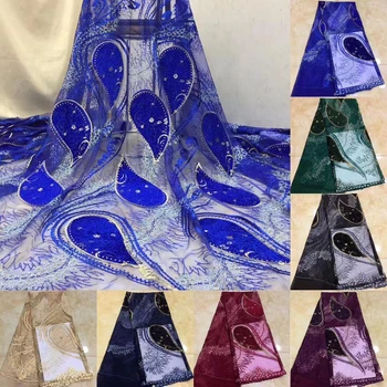 African Lace Fabric 5 yards High Quality Guipure Lace Tulle French Embroidered Mesh Lace Fabric with stones for African Wedding
African Lace Fabric 5 yards High Quality Guipure Lace Tulle French Embroidered Mesh Lace Fabric with stones for African Wedding