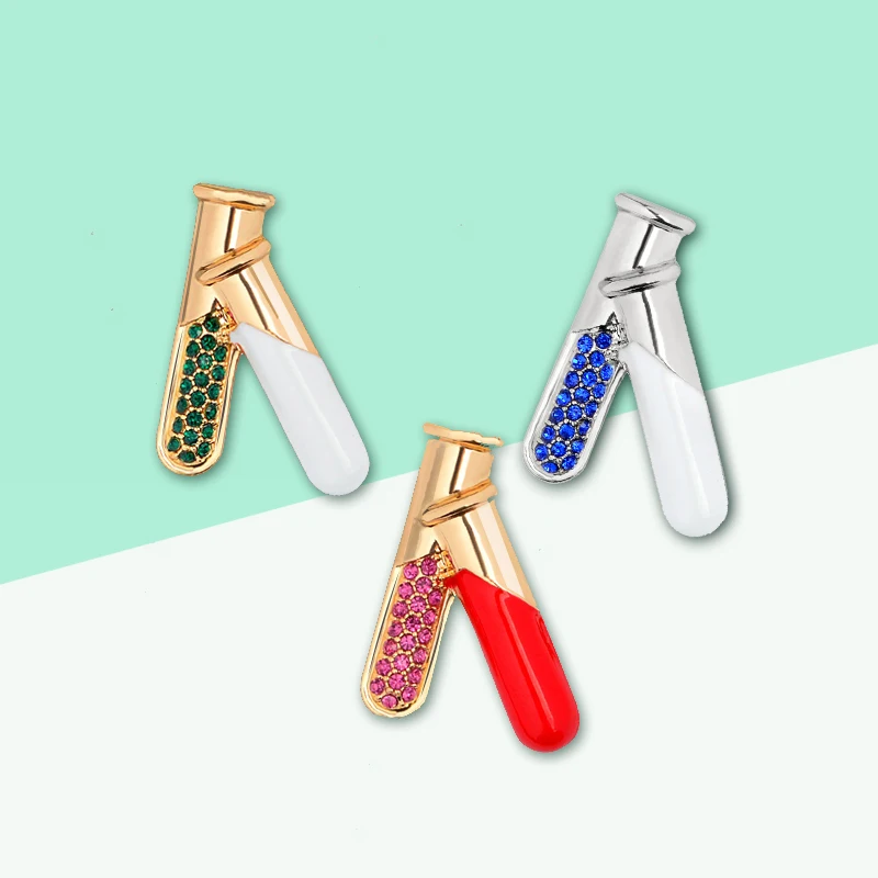 Creative Pins Science Experiment Test Tube 3 Color Rhinestone Chemical Liquid Experiment Enamel Badge For Scientists MD Gifts
Creative Pins Science Experiment Test Tube 3 Color Rhinestone Chemical Liquid Experiment Enamel Badge For Scientists MD Gifts