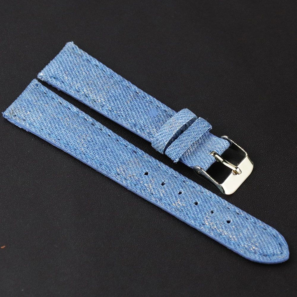 High Quality 22 mm denim canvas Watch Strap Replacement Blue Watchband Soft Leather with Stainless Steel Buckle
High Quality 22 mm denim canvas Watch Strap Replacement Blue Watchband Soft Leather with Stainless Steel Buckle