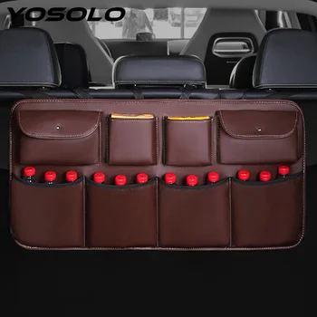 YOSOLO Car Trunk Organizer Multi Hanging Nets Pocket PU Leather Car Rear Seat Back Storage Bag Auto Stowing Tidying Car Styling
YOSOLO Car Trunk Organizer Multi Hanging Nets Pocket PU Leather Car Rear Seat Back Storage Bag Auto Stowing Tidying Car Styling