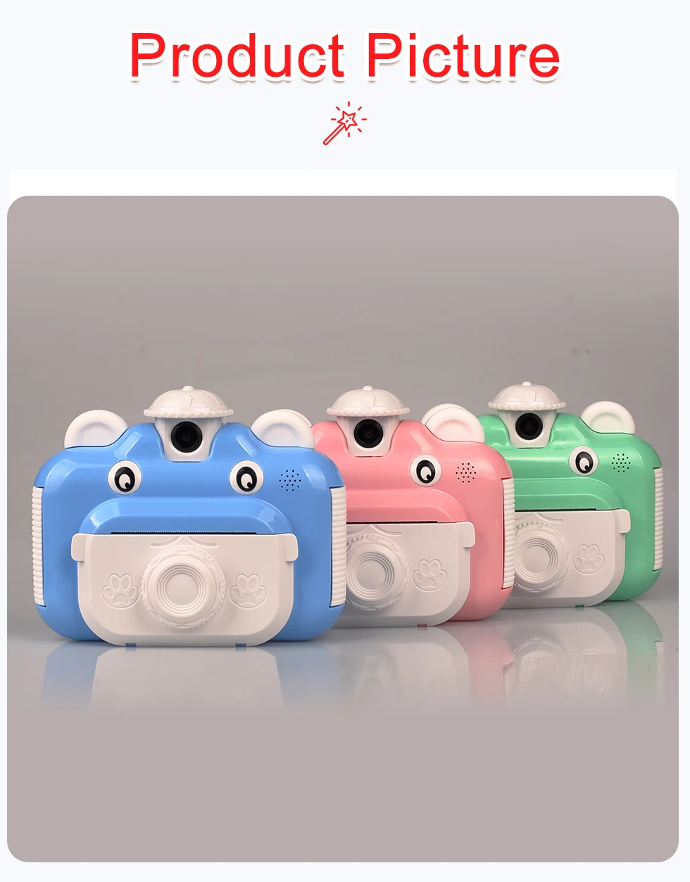 HD 1080P 12MP Lens Kids Instant Print Camera Children Polaroid With Thermal Photo Paper Photo Toys Camera For Birthday Gifts HD 1080P 12MP Lens Kids Instant Print Camera Children Polaroid With Thermal Photo Paper Photo Toys Camera For Birthday Gifts