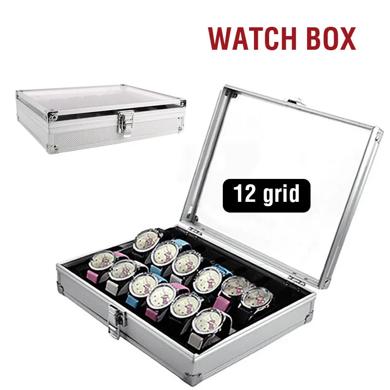 12 Grids Watch Box Watch Holder Storage Box Aluminium Plastic Rectangle Watch Organizer Cabinet коробка для часов Gift Box
12 Grids Watch Box Watch Holder Storage Box Aluminium Plastic Rectangle Watch Organizer Cabinet коробка для часов Gift Box