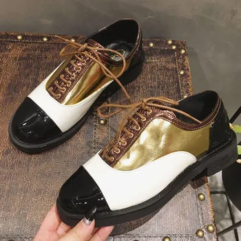 2020 New Spring Gold Sliver Women Leather Flats Oxford Shoes For Woman Lace Up Brogues Vintage Casual Shoes For Women Footwear
2020 New Spring Gold Sliver Women Leather Flats Oxford Shoes For Woman Lace Up Brogues Vintage Casual Shoes For Women Footwear