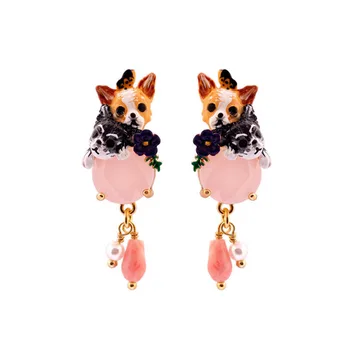 Design Animal Ear Clip Temperament Dog European American Pink Crystal Stud Earrings for Women Wedding Jewelry Pendientes
Design Animal Ear Clip Temperament Dog European American Pink Crystal Stud Earrings for Women Wedding Jewelry Pendientes