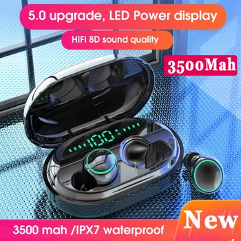 TWS Wireless Bluetooth 5.0 Earphone LED Display 3500Mah Touch Control Headset Earphones Waterproof with Mic 8D Hifi Headphone
TWS Wireless Bluetooth 5.0 Earphone LED Display 3500Mah Touch Control Headset Earphones Waterproof with Mic 8D Hifi Headphone