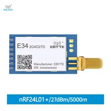 nRF24L01+ 2.4G UART Wireless Module Full Duplex High-Speed Transmission 27dBm Ebyte GFSK E34-2G4D27D DIP 5KM Wireless Module
nRF24L01+ 2.4G UART Wireless Module Full Duplex High-Speed Transmission 27dBm Ebyte GFSK E34-2G4D27D DIP 5KM Wireless Module
