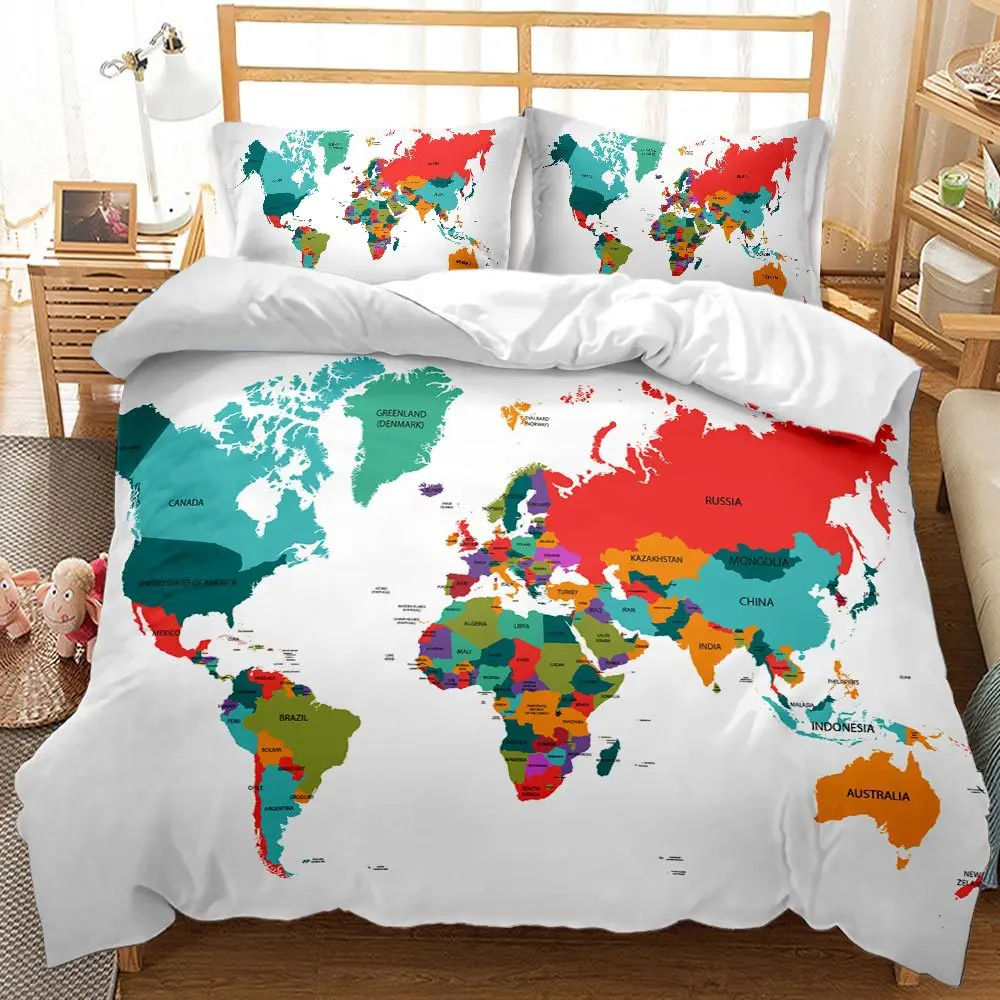 Hot Style Bedding Set 3d Digital Maps Printing 2/3pcs Duvet Cover Set Single Twin Double Full Queen King Bedroom Decor
Hot Style Bedding Set 3d Digital Maps Printing 2/3pcs Duvet Cover Set Single Twin Double Full Queen King Bedroom Decor
