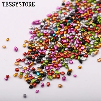 

30g/lot Boxed Irregular Glass Stones Non-porous Glass Beads For Nail Art Decoration Necklace Pendant Nail Stones Accessories
