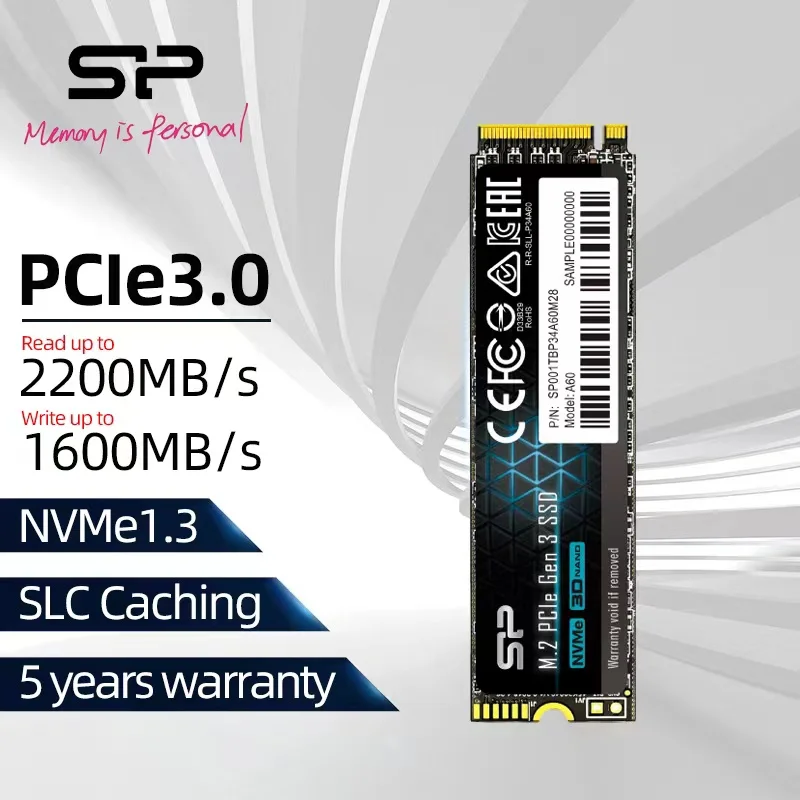 

Silicon Power A60 m2 NVME SSD 256GB 512GB 1TB M.2 2280 PCIE nvme Internal Solid State Drives Hard Disk For Laptop/Desktop
