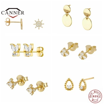 CANNER Real 925 Sterling Silver Exquisite Cute Stud Earrings for Women Piercing Earring Earings Silver Jewelry Pendientes
CANNER Real 925 Sterling Silver Exquisite Cute Stud Earrings for Women Piercing Earring Earings Silver Jewelry Pendientes