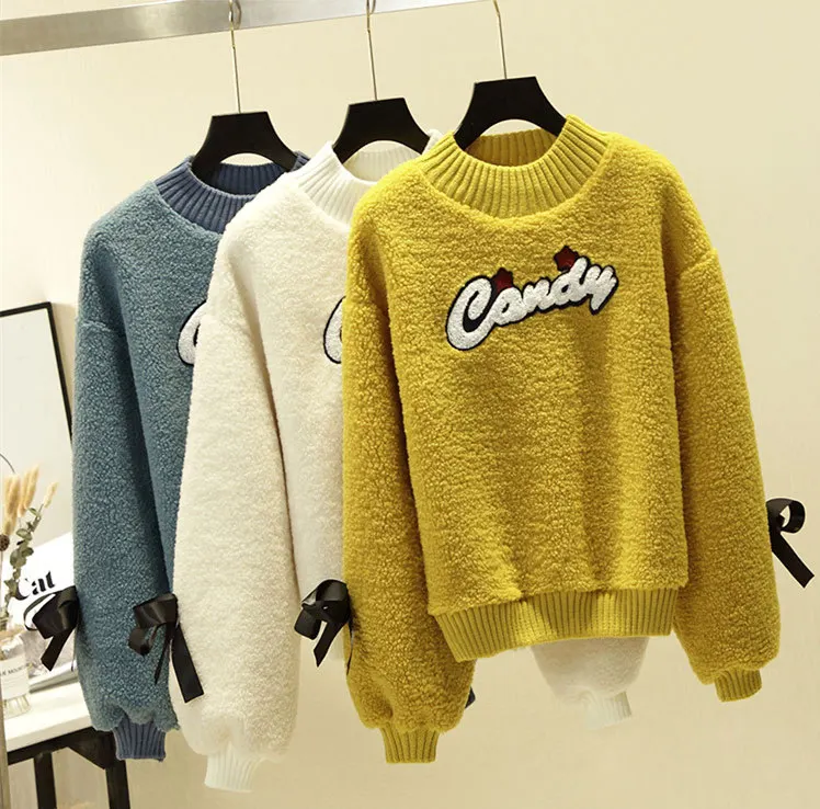2019 New Harajuku Tops For Girls Letters print fleece Tops Women's Sweatshirt Long-sleeved Winter Velvet Thickening Coat
2019 New Harajuku Tops For Girls Letters print fleece Tops Women's Sweatshirt Long-sleeved Winter Velvet Thickening Coat