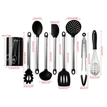9pcs Silicone Kitchen Utensils Set Stainless Steel Handle Spatula Spoon Cooking X7YD
9pcs Silicone Kitchen Utensils Set Stainless Steel Handle Spatula Spoon Cooking X7YD