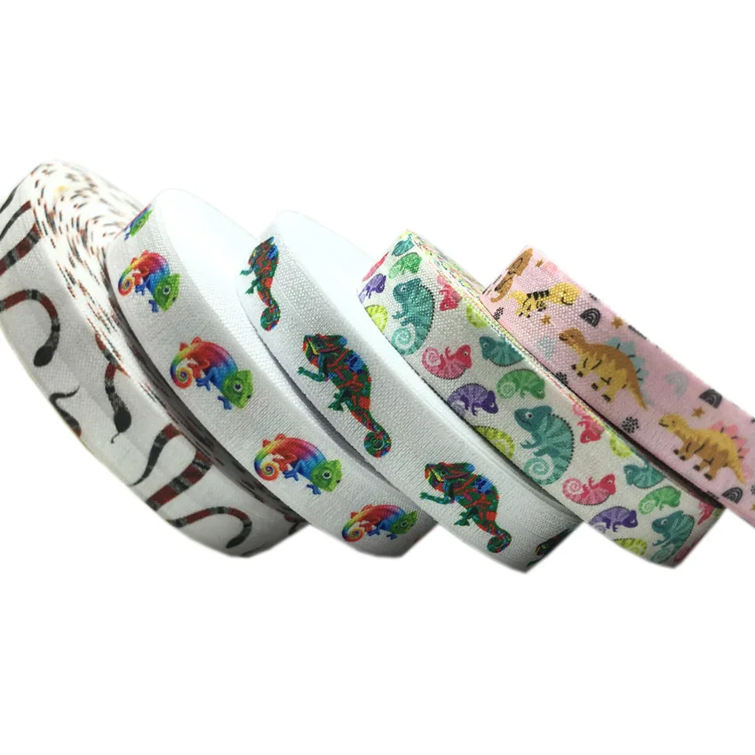 10 Yard 5/8" 15mm Colorful Dinosaur Snake Animal Print Fold Over Elastics FOE Spandex Band Tape Hair Tie Sewing Trim
10 Yard 5/8" 15mm Colorful Dinosaur Snake Animal Print Fold Over Elastics FOE Spandex Band Tape Hair Tie Sewing Trim