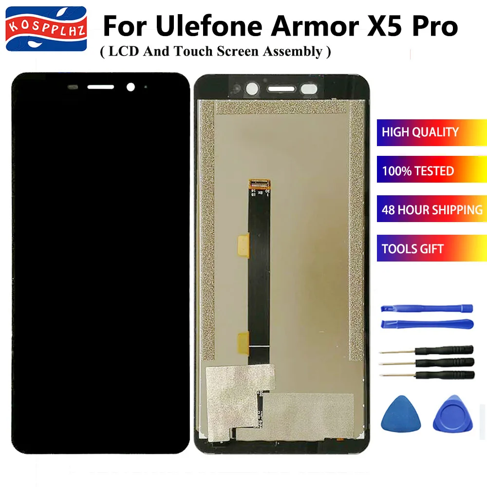100% протестированный для ULEFONE Armor X5 Pro ЖК + сенсорный экран в сборе замена Ulefone / X5Pro LCD