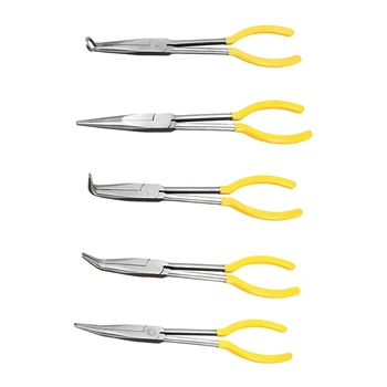 5 Pcs 11 inch Degree Ring Shape Long Needle Nose Pliers Straight Bent Tip Mechanics Repair Tools Set
5 Pcs 11 inch Degree Ring Shape Long Needle Nose Pliers Straight Bent Tip Mechanics Repair Tools Set