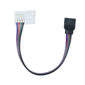 10PCS 15cm 4 Pin 5050 3528 LED RGB Connector Extension Cable Wire LED Strip Clip