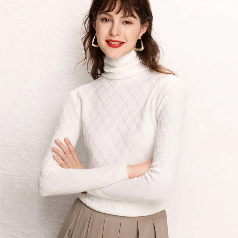 Sherhure 2019 Women White Sweater Knitted Long Sleeve Turtleneck Women Pink Sweater And Pullovers Pull Femme Tricot 
Sherhure 2019 Women White Sweater Knitted Long Sleeve Turtleneck Women Pink Sweater And Pullovers Pull Femme Tricot