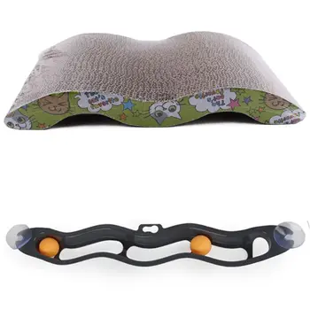 43X21cm Cat Scratcher Corrugated Scratching Board Pad with Cat Interactive Track Ball Window Suction Cup Track Ball Toy
43X21cm Cat Scratcher Corrugated Scratching Board Pad with Cat Interactive Track Ball Window Suction Cup Track Ball Toy