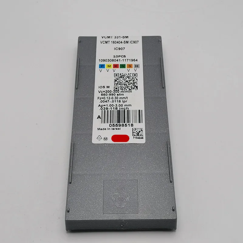 30 ° ISC CNC lathe tool VCMT160404 / 08 SM IC907 external turning tool, R0.4 finishing tool R0.8 semi-finishing tool.
30 ° ISC CNC lathe tool VCMT160404 / 08 SM IC907 external turning tool, R0.4 finishing tool R0.8 semi-finishing tool.