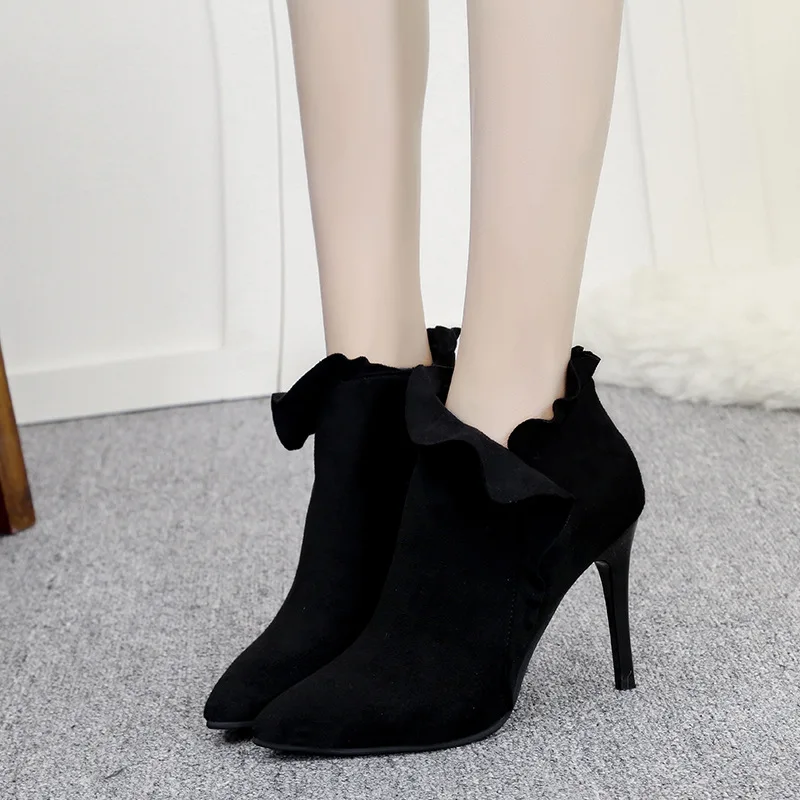 Autumn & Winter New Style Thin Heeled Pointed-Toe High Heel Boots Women's Side Zipper Martin Boots Sexy Short Ankle Boots Dull P
Autumn & Winter New Style Thin Heeled Pointed-Toe High Heel Boots Women's Side Zipper Martin Boots Sexy Short Ankle Boots Dull P