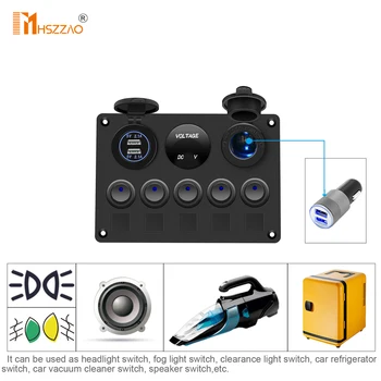 12-24V Car Universal Flve-Position Switch Panel Round Switch Dual USB Car Charger Digital Display Voltage With Cigarette Lighter
12-24V Car Universal Flve-Position Switch Panel Round Switch Dual USB Car Charger Digital Display Voltage With Cigarette Lighter