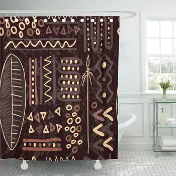 Red Pattern African Tribal Africa Primitive Authentic Black Shower Curtain Waterproof Polyester Fabric 72 x 72 Inches with Hooks
Red Pattern African Tribal Africa Primitive Authentic Black Shower Curtain Waterproof Polyester Fabric 72 x 72 Inches with Hooks