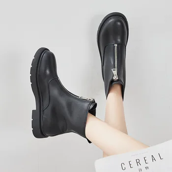 Leather front zipper short boots women's net red spring and summer wild Martin boots summer thin boots the tube platform boots
Leather front zipper short boots women's net red spring and summer wild Martin boots summer thin boots the tube platform boots