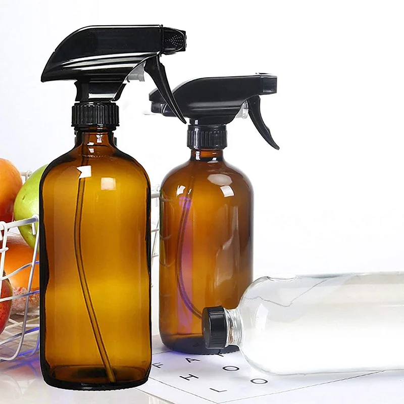 

250mL/500ML Empty Amber Glass Spray Bottle Refillable Container Trigger Sprayer for Essential Oils Cleaning Products or Mist