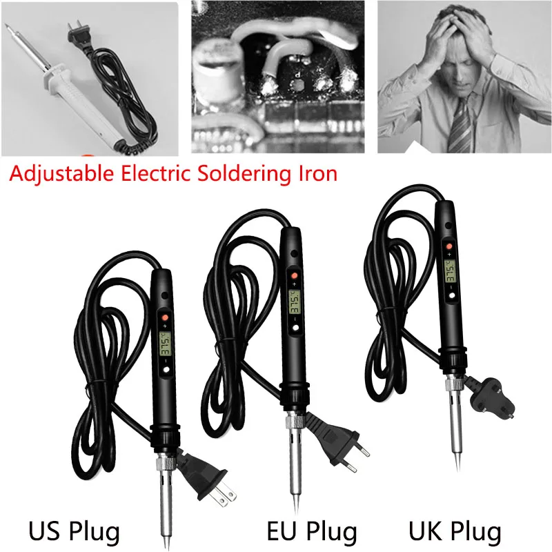 80W 110V 220V Electric Soldering Iron Temperature LCD Digital Sucker Welding Pen Solder Suction Pump Tin Tips Repair Tool Kit
80W 110V 220V Electric Soldering Iron Temperature LCD Digital Sucker Welding Pen Solder Suction Pump Tin Tips Repair Tool Kit