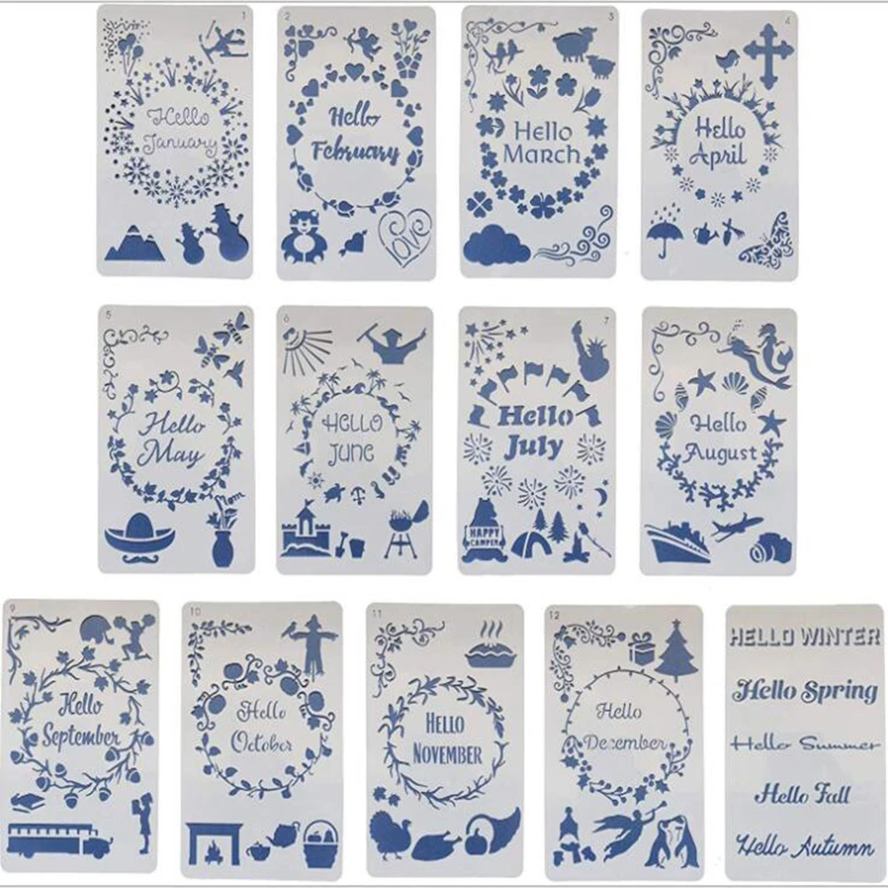 Hello Months of The Year Set - Featuring 12 Journal Stencils Includes Fun Themes Words & Borders For Every Month Of The Year
Hello Months of The Year Set - Featuring 12 Journal Stencils Includes Fun Themes Words & Borders For Every Month Of The Year