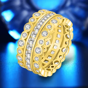European and American style Micro Inlaid Ziron Ring 18K Gold Ring AAA Ziron Yellow Wide Gold Rings Channel-set Band Ring
European and American style Micro Inlaid Ziron Ring 18K Gold Ring AAA Ziron Yellow Wide Gold Rings Channel-set Band Ring