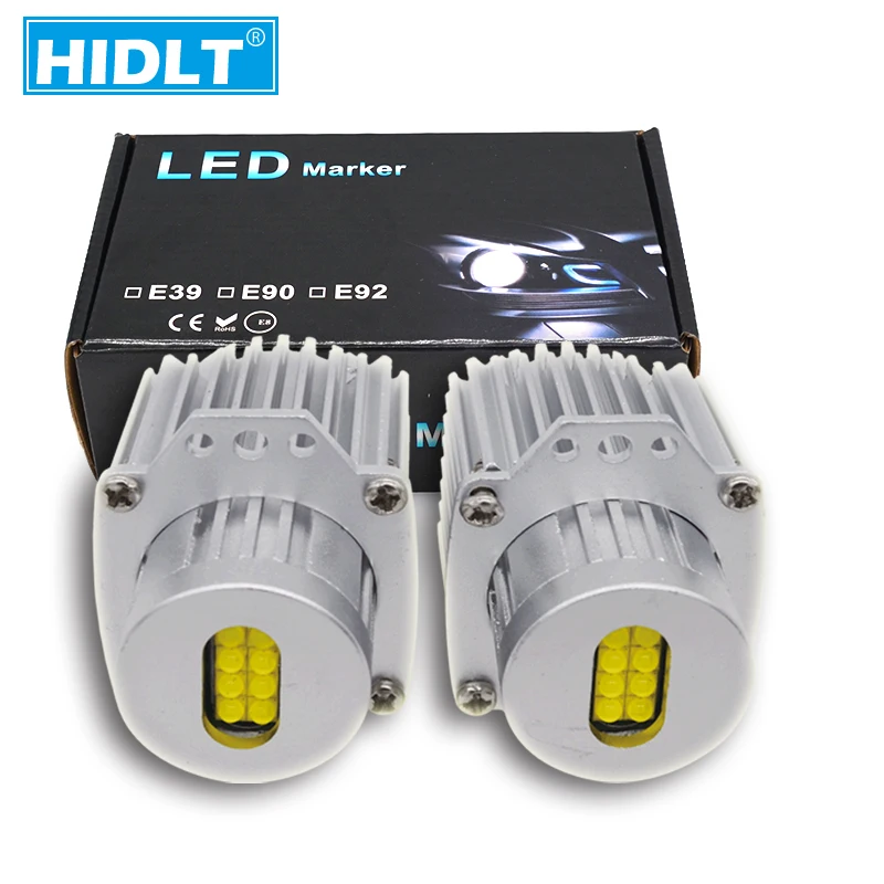 HIDLT 80W White LED Angel Eyes Halo Ring Marker Error Free LED Bulbs For Auto Headlight E90 E91 3 Series 320 325i 328i 335i (2)