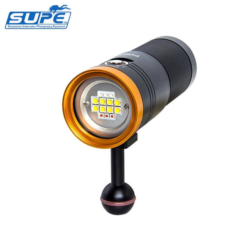 SUPE Scubalamp PV52T 5000Lumens White Red Blue Pink Light Underwater Video Light Scuba Diving Photography Focus Light Dimming
SUPE Scubalamp PV52T 5000Lumens White Red Blue Pink Light Underwater Video Light Scuba Diving Photography Focus Light Dimming