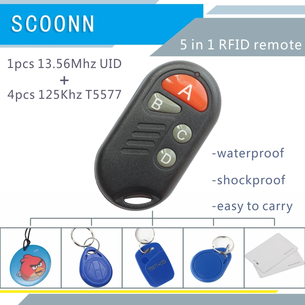 RFID Multiple Keyfob 4 or 5 in 125khz T5577 EM Writable IC 13.56Mhz M1k S50 UID changeable CUID Complex Keychain Tag
RFID Multiple Keyfob 4 or 5 in 125khz T5577 EM Writable IC 13.56Mhz M1k S50 UID changeable CUID Complex Keychain Tag