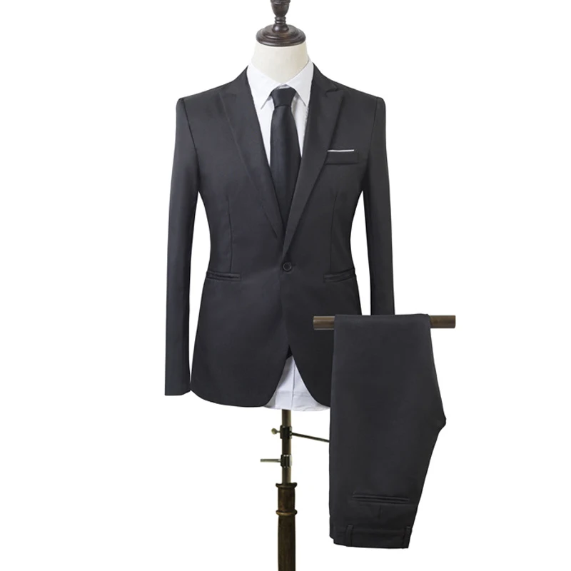 1Set Men Slim Fit Formal Business Tuxedos Suit Coat Pants Party Wedding Prom LXH 1Set Men Slim Fit Formal Business Tuxedos Suit Coat Pants Party Wedding Prom LXH