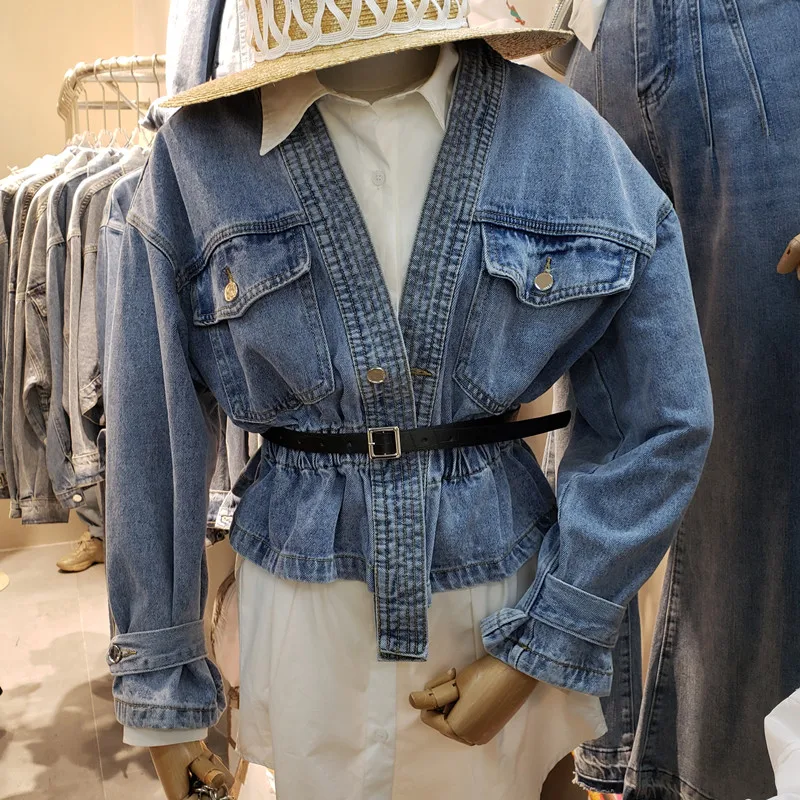 2020 Spring and Autumn New Cool Short Jeans Coat Pleated Waist Hugging Fashion Cowboy Jacket Jean Clothing Women's Denim Jackets
2020 Spring and Autumn New Cool Short Jeans Coat Pleated Waist Hugging Fashion Cowboy Jacket Jean Clothing Women's Denim Jackets