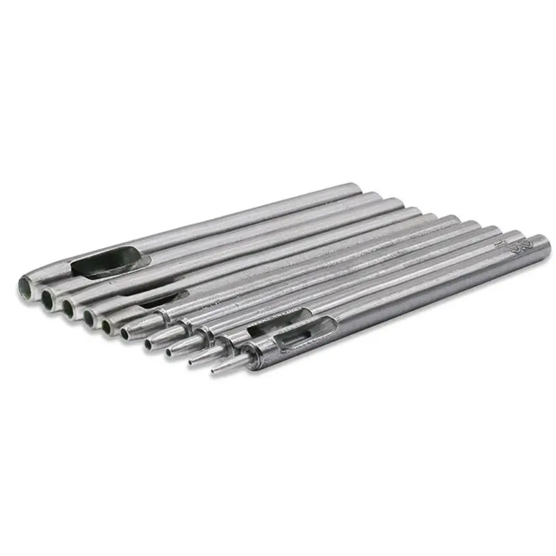 10Pcs Leather Hole Punch Cutter 0.5mm-5mm Working Tools for Leather Watch Bands Belts Canvas Paper Plastics Round 24BA
10Pcs Leather Hole Punch Cutter 0.5mm-5mm Working Tools for Leather Watch Bands Belts Canvas Paper Plastics Round 24BA