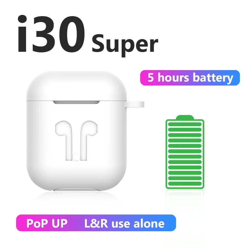 TWS i30super 1:1 Replica Super Power 5h i30tws Wireless Earphone 6D Super Bass Bluetooth 5.0 pk W1 Chip tws
TWS i30super 1:1 Replica Super Power 5h i30tws Wireless Earphone 6D Super Bass Bluetooth 5.0 pk W1 Chip tws