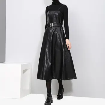 2020 New Autumn Winter Solid Color Strapless Black PU Leather High Waist Belt Zipper Loose Dress Women Fashion Tide
2020 New Autumn Winter Solid Color Strapless Black PU Leather High Waist Belt Zipper Loose Dress Women Fashion Tide
