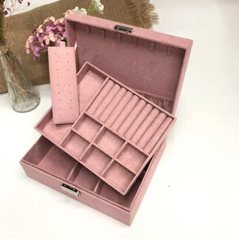 European style double layer large capacity elegant flannel jewelry box with lock Fashion leader velvet jewelry box
European style double layer large capacity elegant flannel jewelry box with lock Fashion leader velvet jewelry box