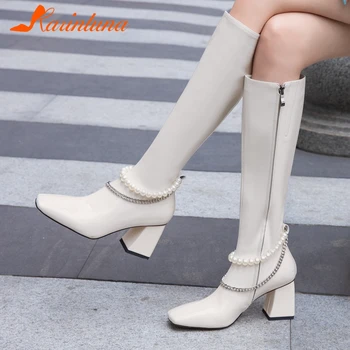 karinluna Autumn New Arrival On Sale Genuine Leather Chains Square Toe Knee Bootsc Cow Leather Solid Leisure women shoes
karinluna Autumn New Arrival On Sale Genuine Leather Chains Square Toe Knee Bootsc Cow Leather Solid Leisure women shoes