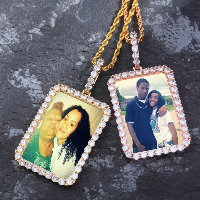 Custom Photo Frame Memory Medallions Pendants Necklace AAA CZ Stone Bling Iced Out Men Hip Hop Rapper Jewelry Rose Gold Silver
Custom Photo Frame Memory Medallions Pendants Necklace AAA CZ Stone Bling Iced Out Men Hip Hop Rapper Jewelry Rose Gold Silver