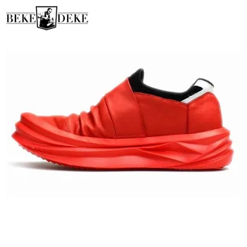 Harajuku Mens Autumn New Cow Genuine Leather Platform Shoes Causal Sneakers Slip On Loafers Red Height Increasing Trainers Shoes 
Harajuku Mens Autumn New Cow Genuine Leather Platform Shoes Causal Sneakers Slip On Loafers Red Height Increasing Trainers Shoes