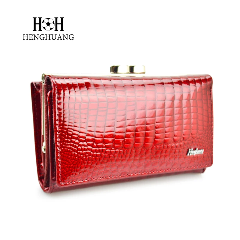 

HH New Women Luxury Brand Fashion Genuine Leather Short Wallet Female Alligator Hasp Lady Coin Purse Purses Small Wallets Purses
