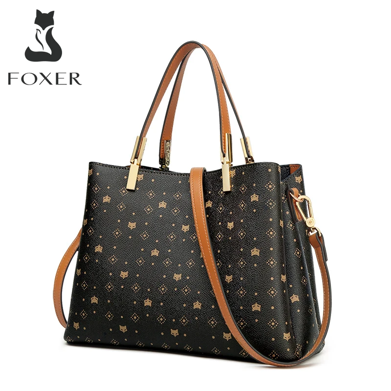 Деловая дамская сумочка FOXER элегантная вместительная пригородная стильная сумка