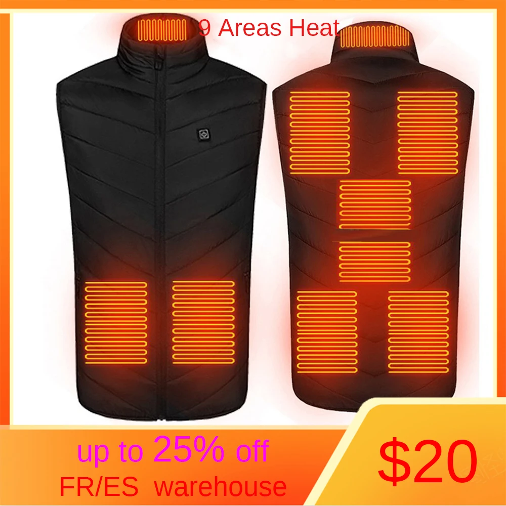 9 Places Heating Vest Male Female USB Electric Heated Vests Jacket Winter Outdoor Fishing Hunting Vest кђѬка с подогѬевом
9 Places Heating Vest Male Female USB Electric Heated Vests Jacket Winter Outdoor Fishing Hunting Vest кђѬка с подогѬевом