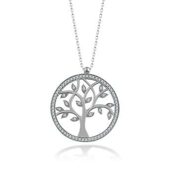 925 Sterling Silver White Of Tree Of Life Necklace 
925 Sterling Silver White Of Tree Of Life Necklace