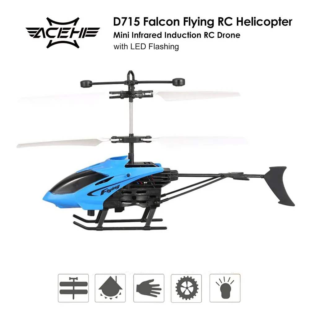 D715 Flying Mini Infrared Induction RC Helicopter Drone Remote Control Aircraft with LED Flashing light for Kids Toys Gift
D715 Flying Mini Infrared Induction RC Helicopter Drone Remote Control Aircraft with LED Flashing light for Kids Toys Gift