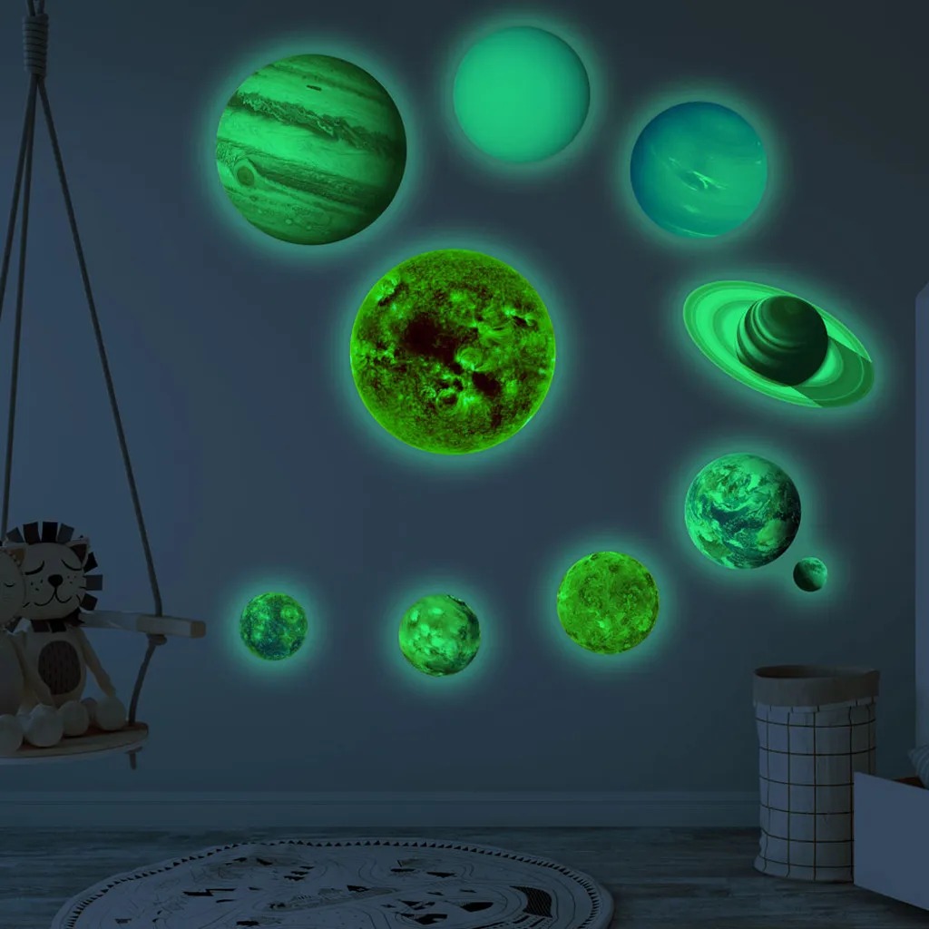 10pcs Star Space Planets DIY Wall Sticker PVC Luminous Solar system Planet Glow Dark Wall Decal Boy Kids Room Home Decor A28
10pcs Star Space Planets DIY Wall Sticker PVC Luminous Solar system Planet Glow Dark Wall Decal Boy Kids Room Home Decor A28